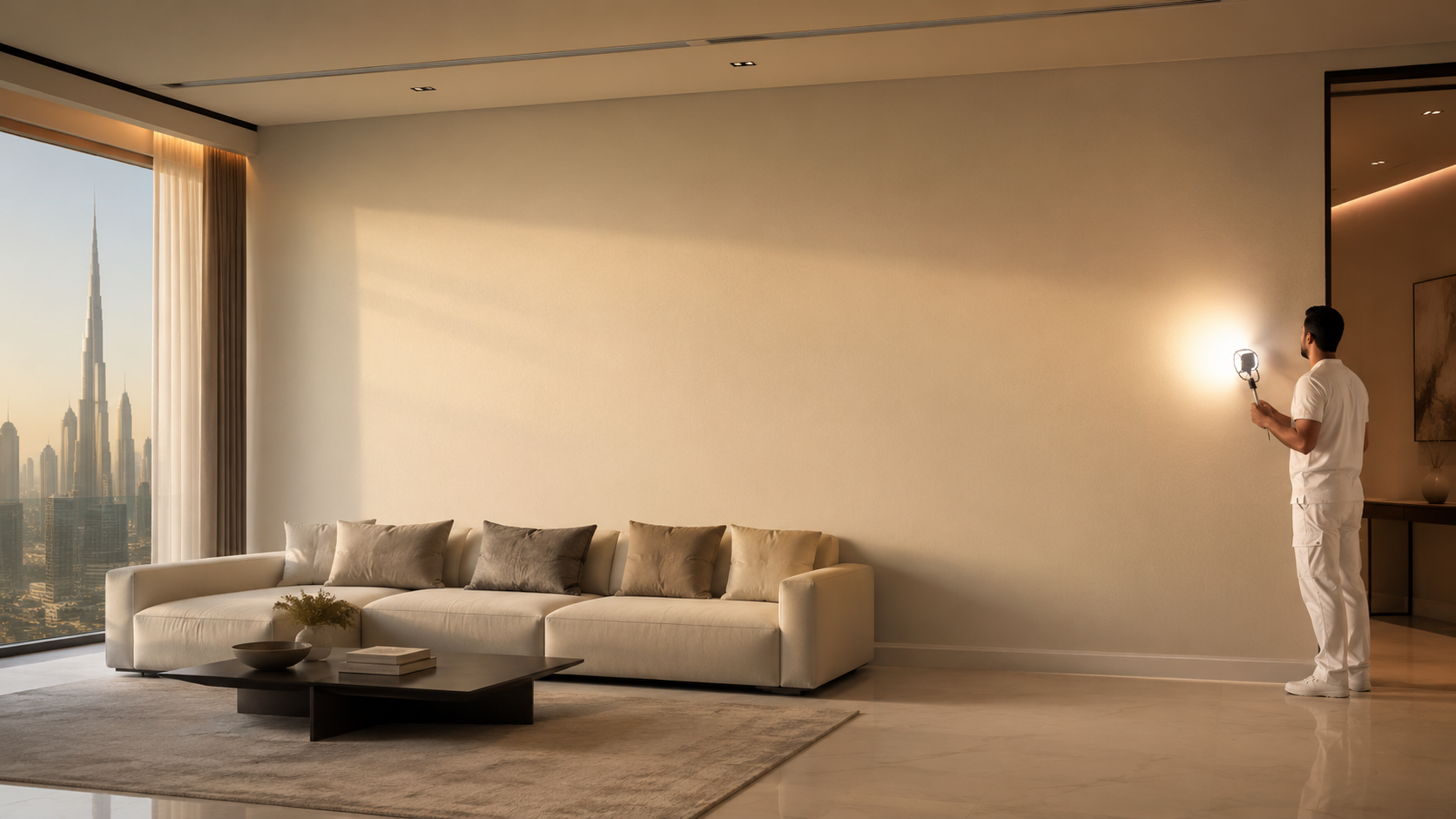 Move-out painting service for a property handover in Dubai